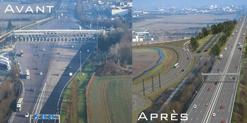 portique p&eacute;age flux libre autoroute